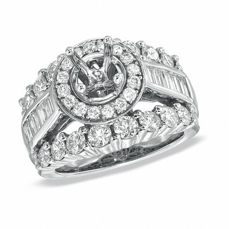 2 1 2 CT. T.W. Diamond Semi Mount in 14K White Gold