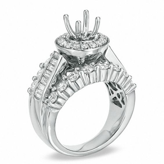 2-1/2 CT. T.w. Diamond Semi-Mount in 14K White Gold