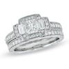 Thumbnail Image 0 of 1-1/2 CT. T.W. Princess-Cut Diamond Three Stone Bridal Set in 14K White Gold