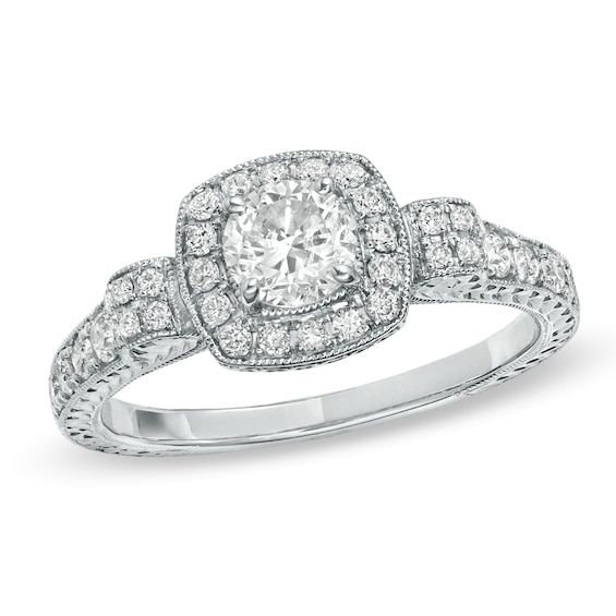 1-1/3 CT. T.w. Diamond Framed Engagement Ring in 14K White Gold