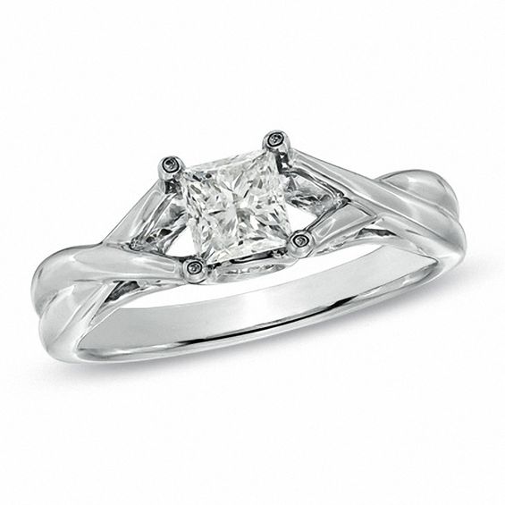 1 CT. T.w. Princess-Cut Diamond Solitaire Engagement Ring in 14K White Gold