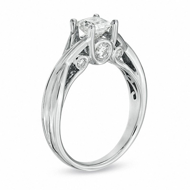 Main Image 2 of 1 CT. T.W. Princess-Cut Diamond Solitaire Engagement Ring in 14K White Gold