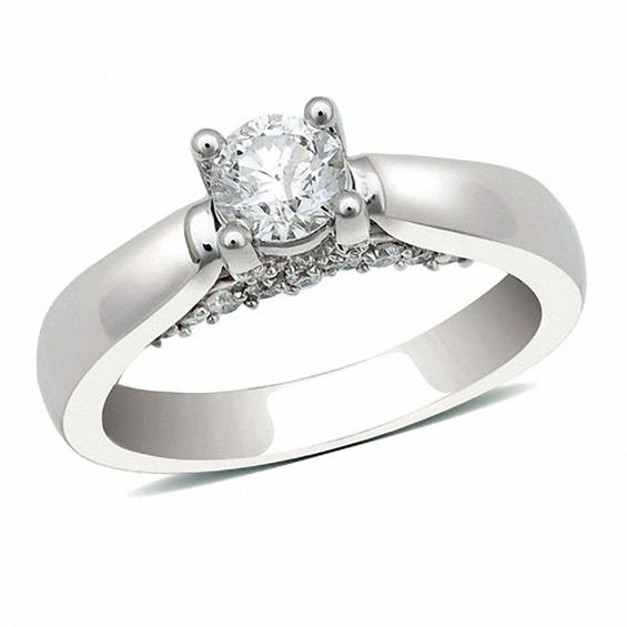 3/4 CT. T.w. Diamond Solitaire Engagement Ring in 14K White Gold