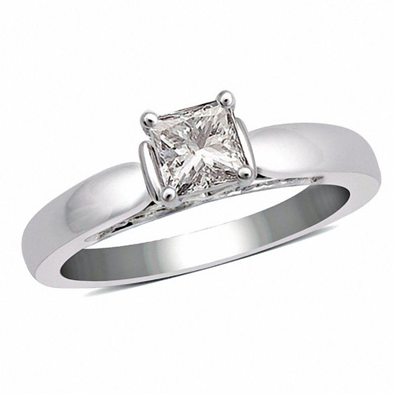 5/8 CT. T.W. Princess-Cut Diamond Solitaire Engagement Ring in 14K White Gold