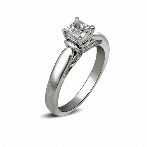 5/8 CT. T.w. Princess-Cut Diamond Solitaire Engagement Ring in 14K White Gold