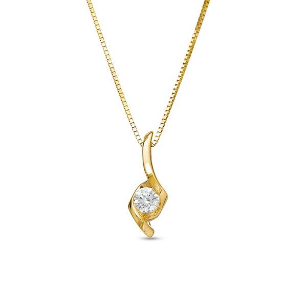 Sirenaâ¢ 1/7 CT. Diamond Solitaire Pendant in 14K Gold