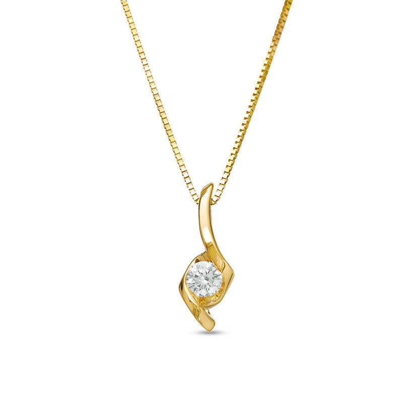 Main Image 1 of Sirena™ 1/7 CT. Diamond Solitaire Pendant in 14K Gold