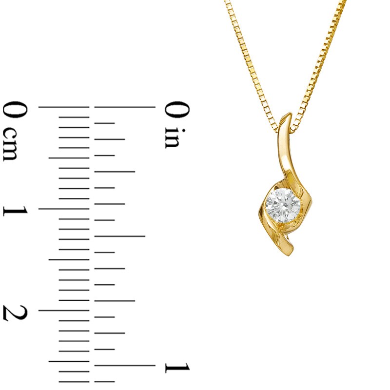 Main Image 2 of Sirena™ 1/7 CT. Diamond Solitaire Pendant in 14K Gold