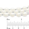 Thumbnail Image 2 of 6.0-7.0mm Freshwater Cultured Pearl and Diamond-Cut Bead Three Strand Necklace in Sterling Silver-17.5&quot;