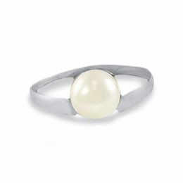 Pearl Rings Zales 8 0 5mm Cultured Freshwater Pearl On Ring In Sterling Silver