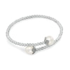 Thumbnail Image 0 of 8.5-9.0mm Freshwater Cultured Pearl and Diamond-Cut Bead Bypass Flex Bangle in Sterling Silver