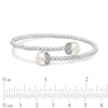 Thumbnail Image 2 of 8.5-9.0mm Freshwater Cultured Pearl and Diamond-Cut Bead Bypass Flex Bangle in Sterling Silver
