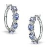 Thumbnail Image 1 of Tanzanite and Diamond Accent Hoop Earrings in 10K White Gold