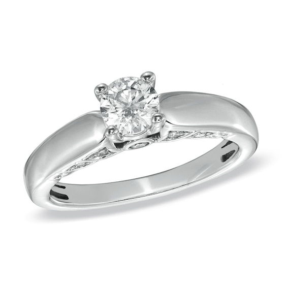 5/8 CT. T.w. Diamond Solitaire Engagement Ring in 14K White Gold