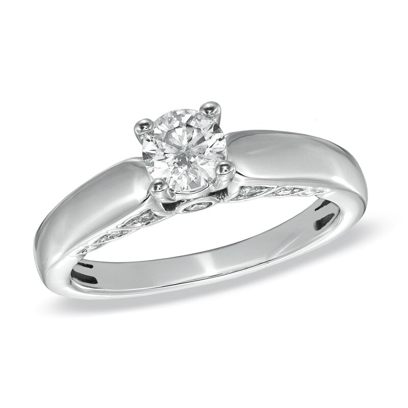 Main Image 1 of 5/8 CT. T.W. Diamond Solitaire Engagement Ring in 14K White Gold