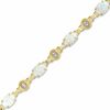 Thumbnail Image 1 of Lab-Created Opal and Diamond Accent Bracelet in 10K Two-Tone Gold