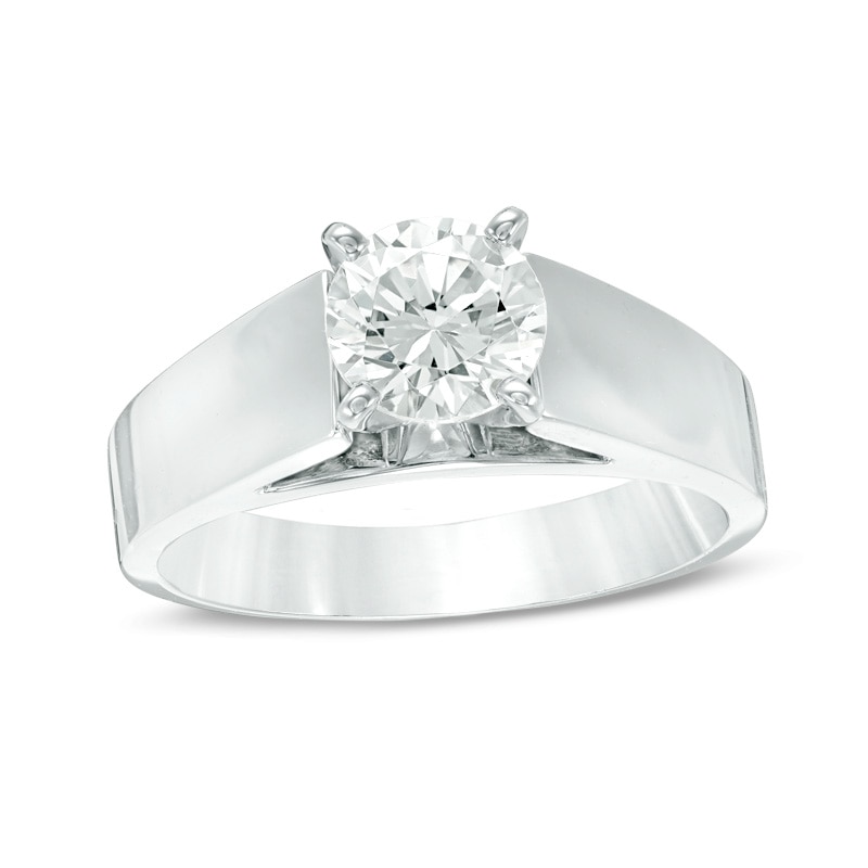 1-1/5 CT. Certified Diamond Solitaire Engagement Ring in 14K White Gold (J/I2)