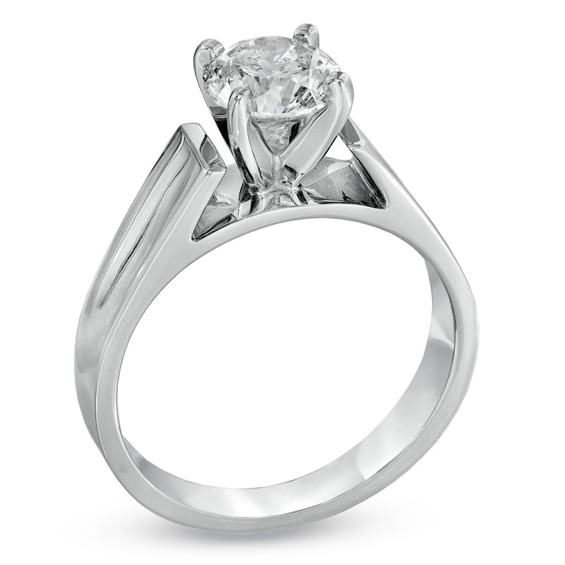 1-1/5 CT. Certified Diamond Solitaire Engagement Ring in 14K White Gold (J/I2)