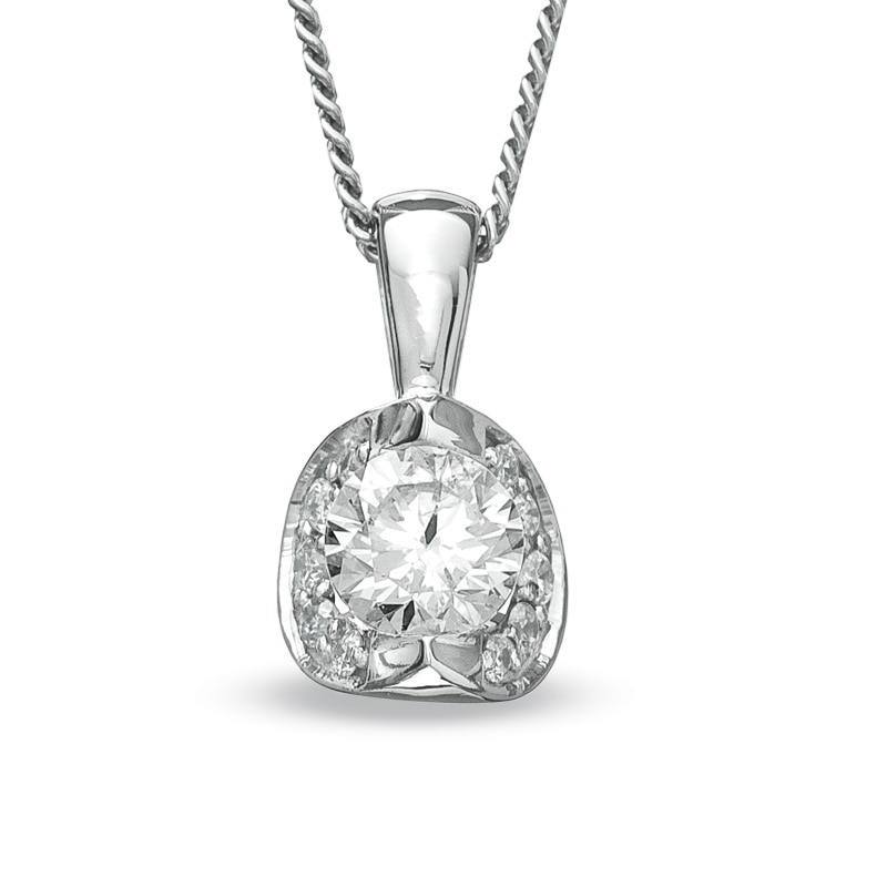 Main Image 1 of 1/4 CT. T.W. Certified Canadian Diamond Pendant in 14K White Gold (I/I2)