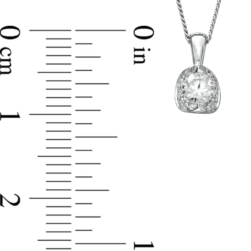 Main Image 2 of 1/4 CT. T.W. Certified Canadian Diamond Pendant in 14K White Gold (I/I2)