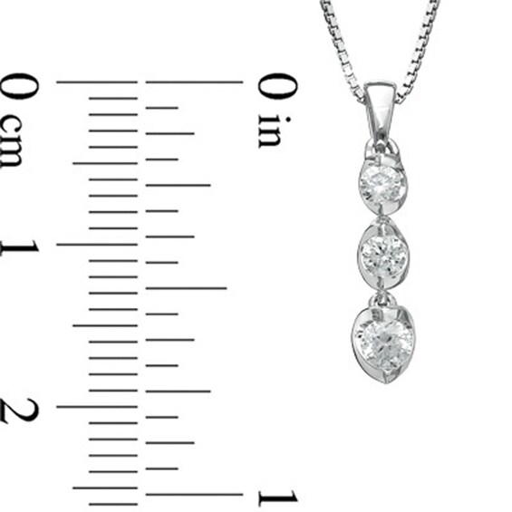 1/4 CT. T.w. Certified Canadian Diamond Three Stone Pendant in 14K White Gold (I/I2)