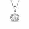 Thumbnail Image 0 of 1/10 CT. Certified Canadian Diamond Solitaire Pendant in 14K White Gold (I/I2) - 17"