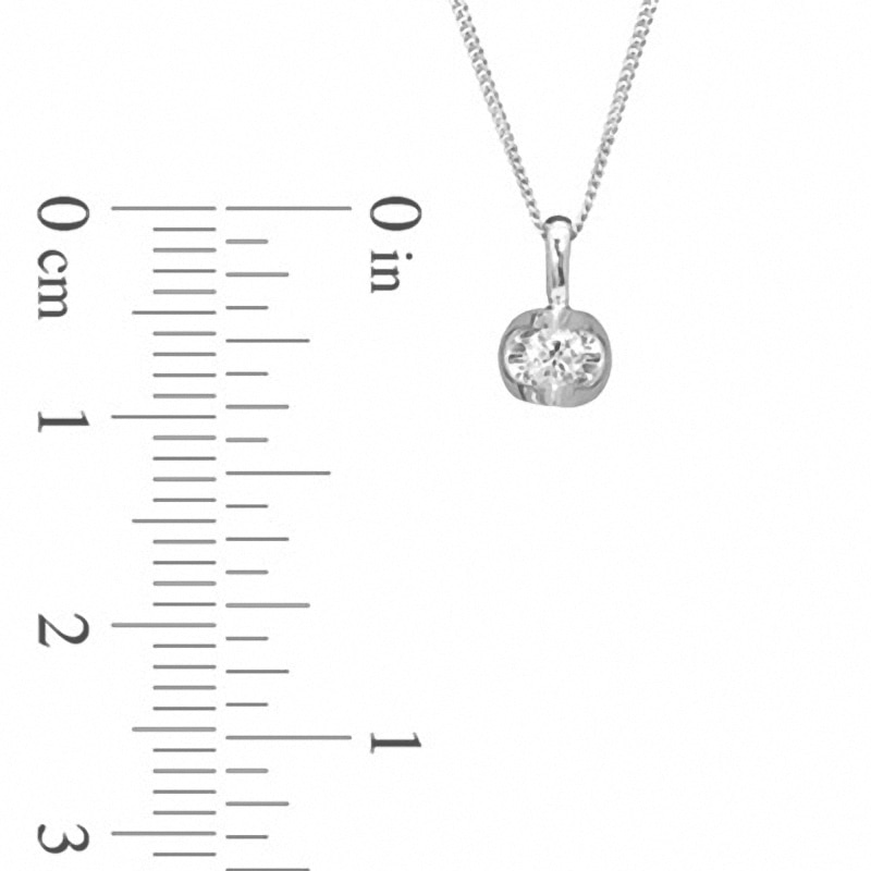 1/10 CT. Certified Canadian Diamond Solitaire Pendant in 14K White Gold (I/I2) - 17"