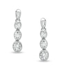 Thumbnail Image 1 of 1/2 CT. T.W. Certified Canadian Diamond Three Stone Drop Earrings in 14K White Gold (I/I2)