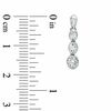 Thumbnail Image 2 of 1/2 CT. T.W. Certified Canadian Diamond Three Stone Drop Earrings in 14K White Gold (I/I2)