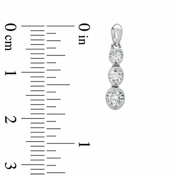 1/2 CT. T.w. Certified Canadian Diamond Three Stone Drop Earrings in 14K White Gold (I/I2)
