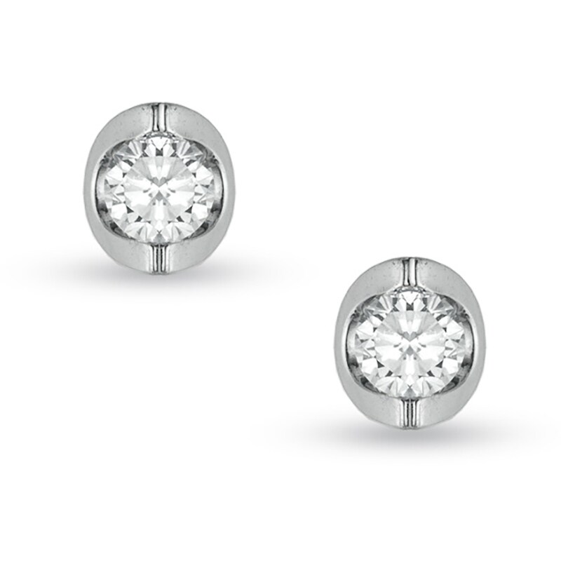 Main Image 1 of 1/5 CT. T.W. Certified Canadian Diamond Stud Earrings in 14K White Gold (I/I2)