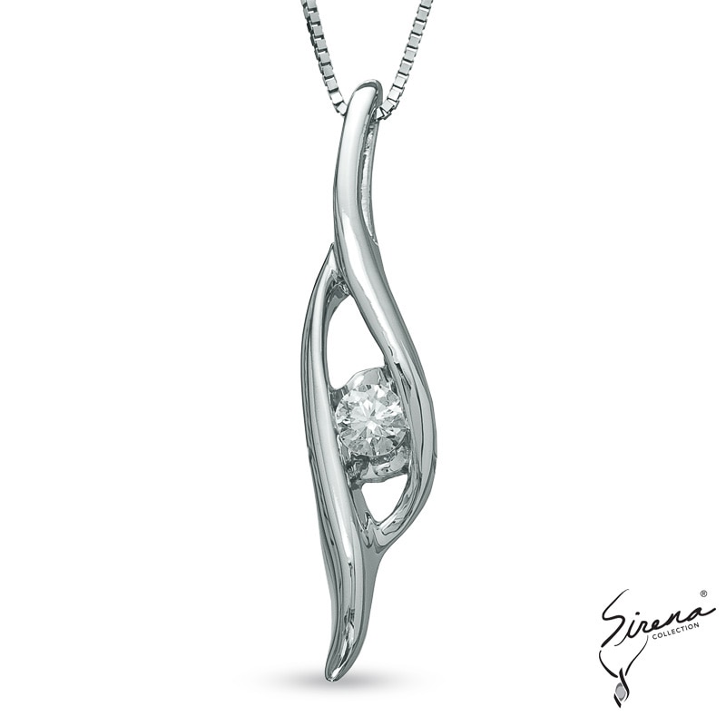 Sirena™ Diamond Accent Bypass Pendant in 10K White Gold