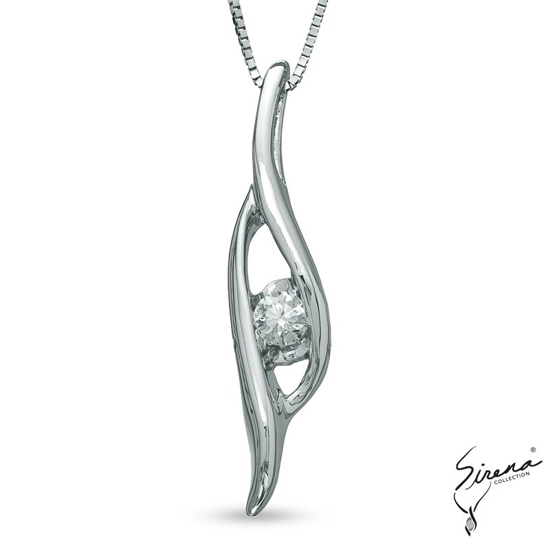 Main Image 1 of Sirena™ Diamond Accent Bypass Pendant in 10K White Gold