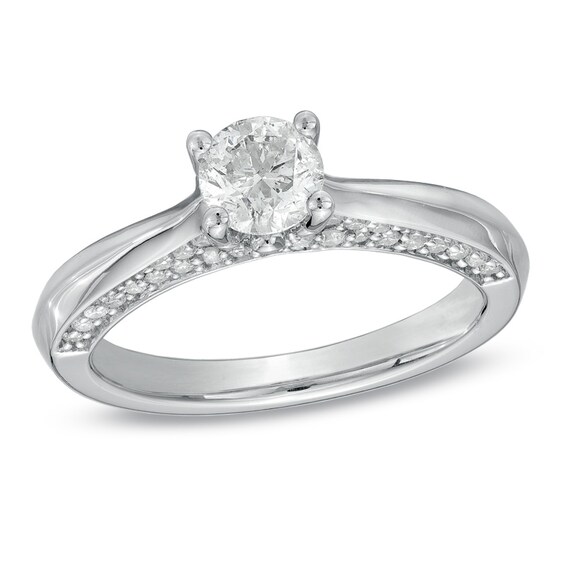 1 CT. T.w. Diamond Solitaire Engagement Ring in 14K White Gold