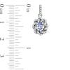 Thumbnail Image 1 of Oval Tanzanite and 1/3 CT. T.W. Diamond Drop Earrings in 10K White Gold