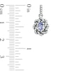 Thumbnail Image 2 of Oval Tanzanite and 1/3 CT. T.W. Diamond Drop Earrings in 10K White Gold