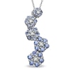 Thumbnail Image 1 of Tanzanite and Diamond Accent Flowing Flower Drop Pendant in 10K White Gold