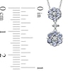 Thumbnail Image 2 of Tanzanite and Diamond Accent Double Flower Drop Pendant in 10K White Gold