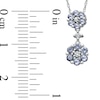 Thumbnail Image 1 of Tanzanite and Diamond Accent Double Flower Drop Pendant in 10K White Gold