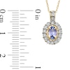 Thumbnail Image 2 of Oval Tanzanite and Diamond Accent Frame Pendant in 10K Gold