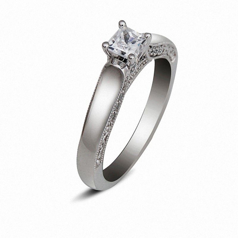 5/8 CT. T.W. Princess-Cut Diamond Solitaire Engagement Ring in 14K White Gold