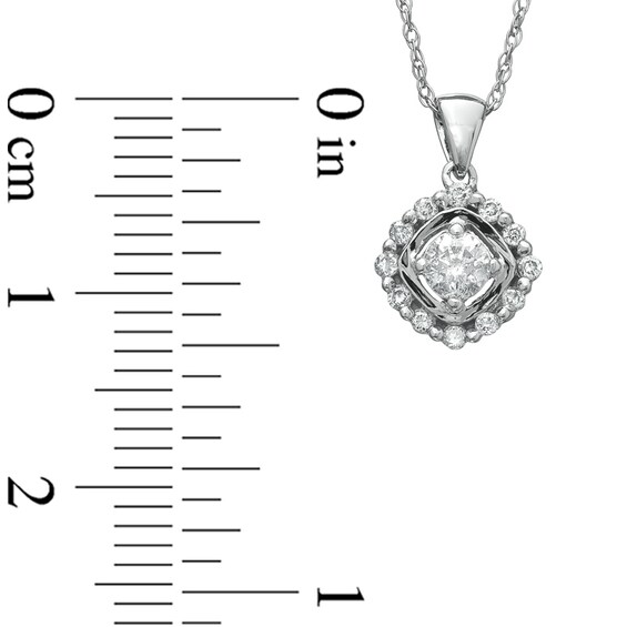 1/4 CT. T.w. Diamond Frame Pendant in 10K White Gold