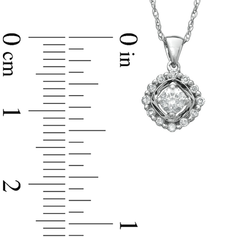 Main Image 2 of 1/4 CT. T.W. Diamond Frame Pendant in 10K White Gold
