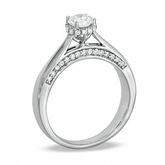 3/4 CT. T.w. Certified Canadian Diamond Solitaire Frame Engagement Ring in 14K White Gold (I/I1)