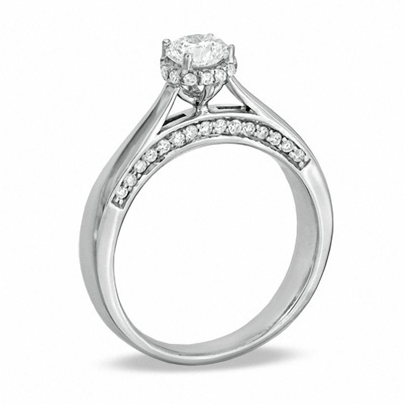 3/4 CT. T.W. Certified Canadian Diamond Solitaire Frame Engagement Ring in 14K White Gold (I/I1)