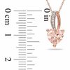 Thumbnail Image 1 of 7.0mm Heart-Shaped Morganite and Diamond Accent Pendant in 10K Rose Gold - 17"