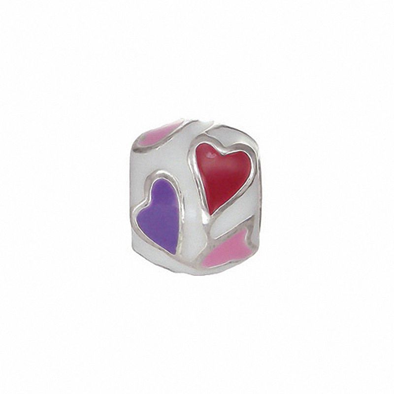 Main Image 1 of Persona® Sterling Silver Purple, Red and Pink Heart Enamel Charm