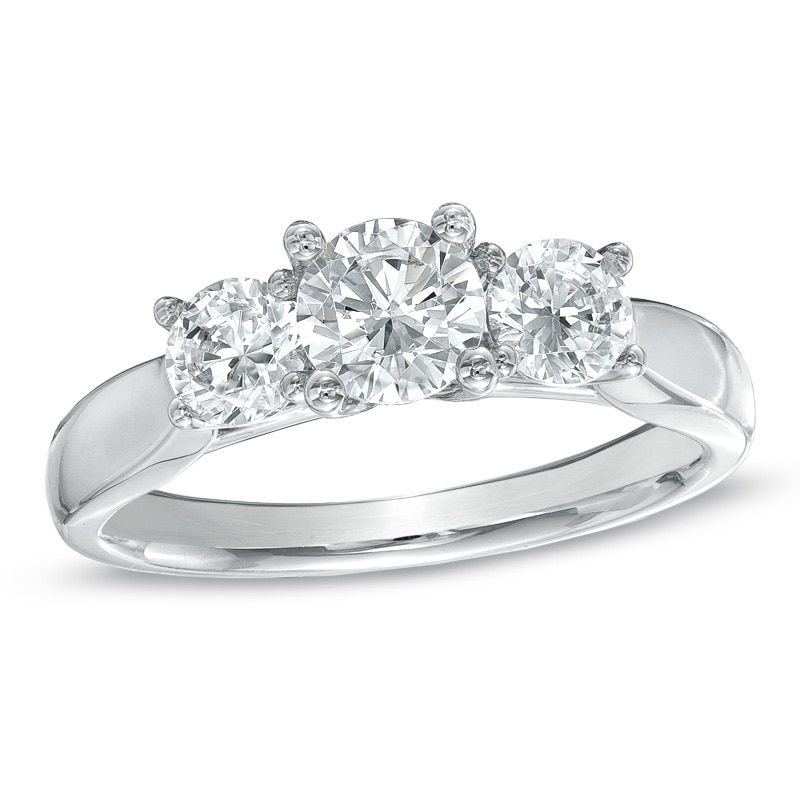 For Eternity 1-1/3 CT. T.W. Diamond Three Stone Engagement Ring in 14K White Gold