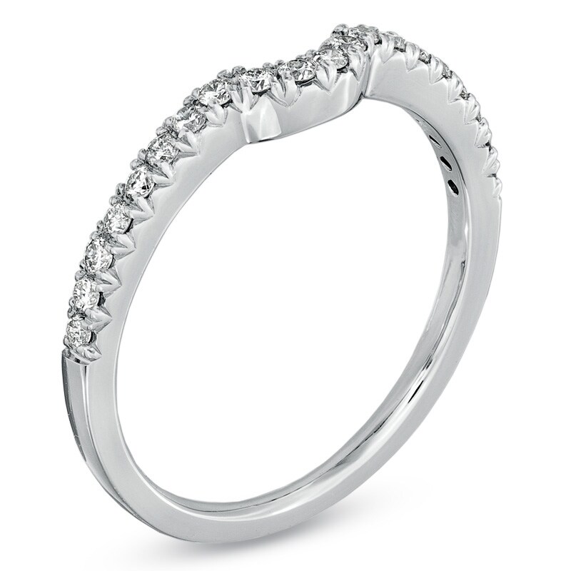 For Eternity 1/4 CT. T.W. Diamond Contour Wedding Band in 14K White Gold