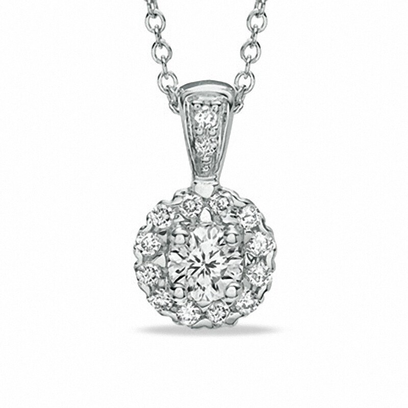 Celebration Lux® 1/2 CT. T.W. Diamond Frame Pendant in 14K White Gold (I/SI2)